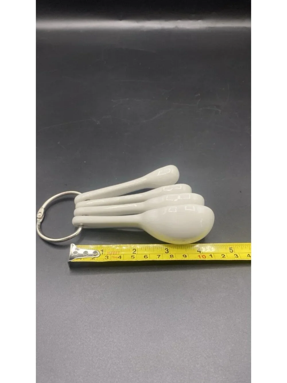 Halloween Skeleton Skull Ceramic Measuring Spoons Set of 4 Spooky Kitchen